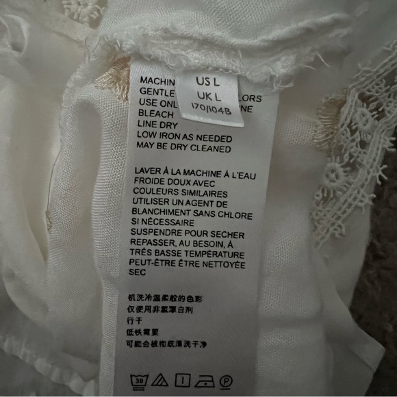 *FLAWED* Free People Charlotte Tunic in Ivory Size Large Bohemian - Picture 7 of 8